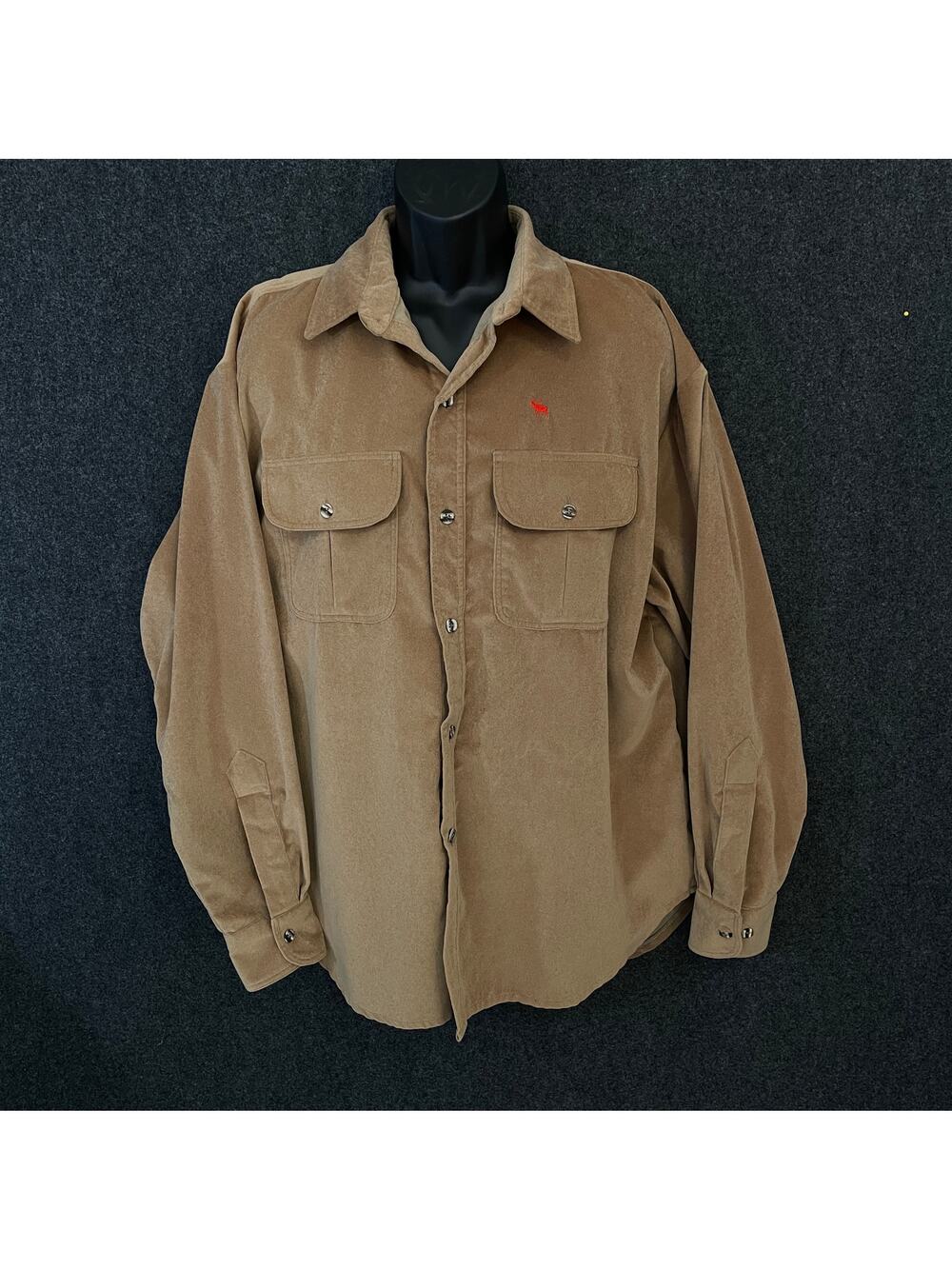 Gary Nesse Wool Shirt Jacket XL Tan Button Front Made in USA Outdoors man
